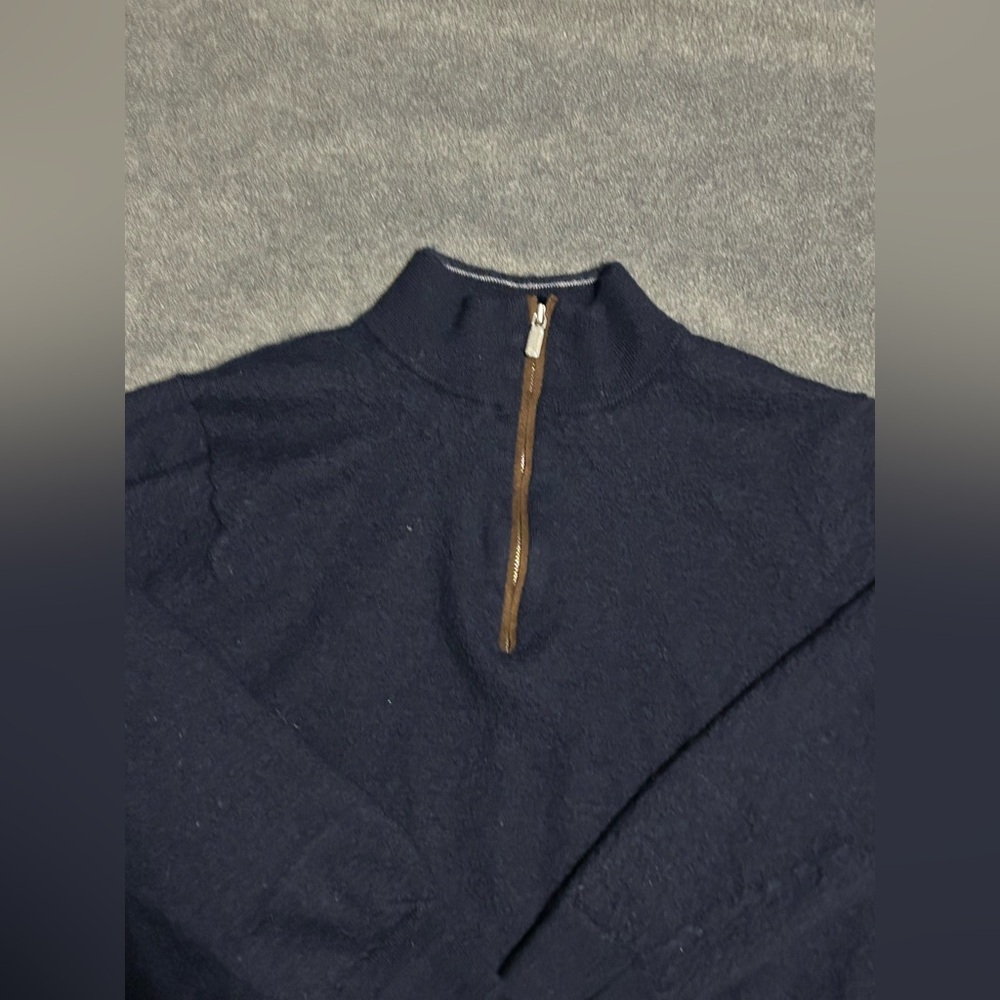 Peter Millar Merino Wool Blend Quarter Zip Pullover Sweater - M - Picture 6 of 11